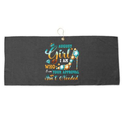 Im A August Girl Birthday Shirts I Am Who I Am Gifts Large Microfiber Waffle Golf Towel