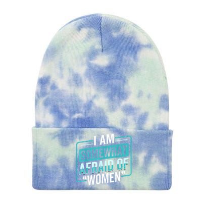 I Am Afraid Of Women Funny Tie Dye 12in Knit Beanie