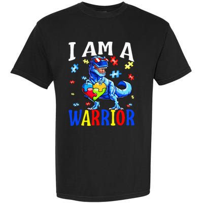 I Am A Warrior Autism Family Dinosaur Autism Awareness Garment-Dyed Heavyweight T-Shirt