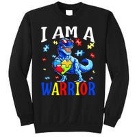 I Am A Warrior Autism Family Dinosaur Autism Awareness Sweatshirt