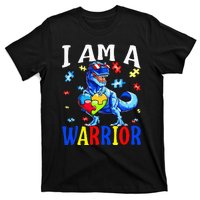 I Am A Warrior Autism Family Dinosaur Autism Awareness T-Shirt