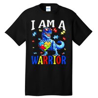 I Am A Warrior Autism Family Dinosaur Autism Awareness Tall T-Shirt