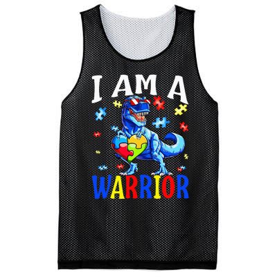 I Am A Warrior Autism Family Dinosaur Autism Awareness Mesh Reversible Basketball Jersey Tank