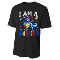 I Am A Warrior Autism Family Dinosaur Autism Awareness Performance Sprint T-Shirt