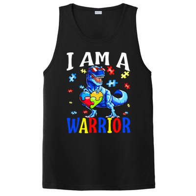 I Am A Warrior Autism Family Dinosaur Autism Awareness PosiCharge Competitor Tank