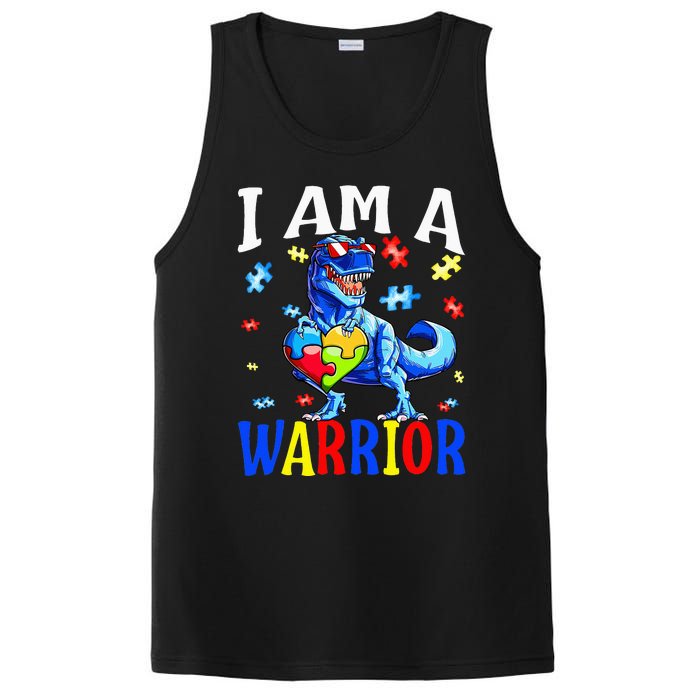 I Am A Warrior Autism Family Dinosaur Autism Awareness PosiCharge Competitor Tank