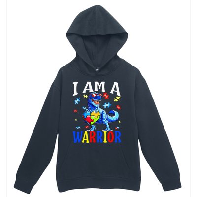 I Am A Warrior Autism Family Dinosaur Autism Awareness Urban Pullover Hoodie