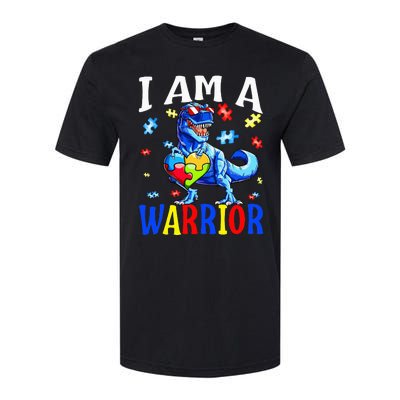 I Am A Warrior Autism Family Dinosaur Autism Awareness Softstyle CVC T-Shirt