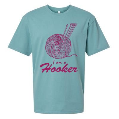 I Am A Hooker Funny Crocheting Crochet Lover Yarn Cool Gift Sueded Cloud Jersey T-Shirt