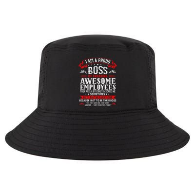 I Am A Proud Boss Of Freaking Awesome Employees Cool Comfort Performance Bucket Hat