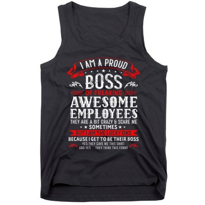 I Am A Proud Boss Of Freaking Awesome Employees Tank Top