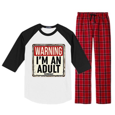 Im An Adult Technically Funny 18th Birthday 18 Year Old Men Raglan Sleeve Pajama Set