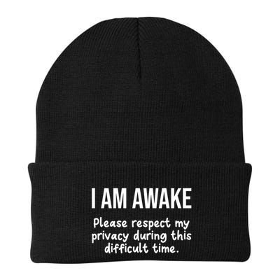 I Am Awake Please Respect My Privacy Funny Sarcastic Ironic Beanie