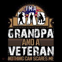 I Am A Dad Grandpa And A Veteran Nothing Can Scares Me Flexfit Unipanel Trucker Cap