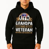 I Am A Dad Grandpa And A Veteran Nothing Can Scares Me Hoodie