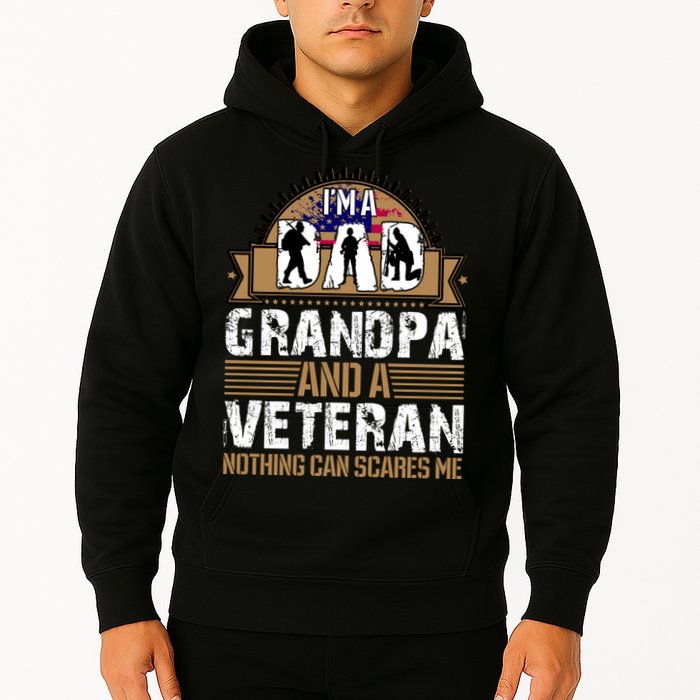 I Am A Dad Grandpa And A Veteran Nothing Can Scares Me Hoodie