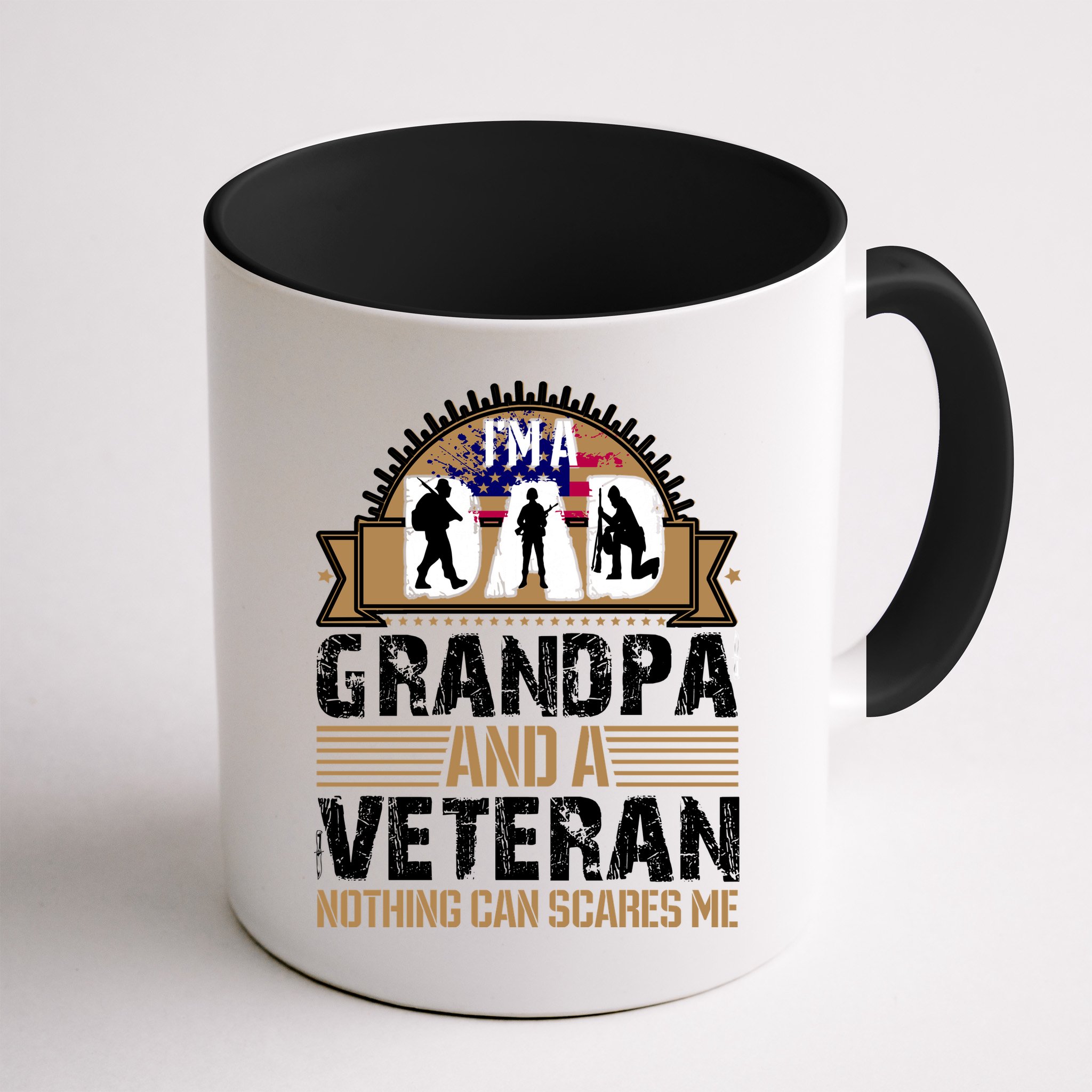 I Am A Dad Grandpa And A Veteran Nothing Can Scares Me Mug