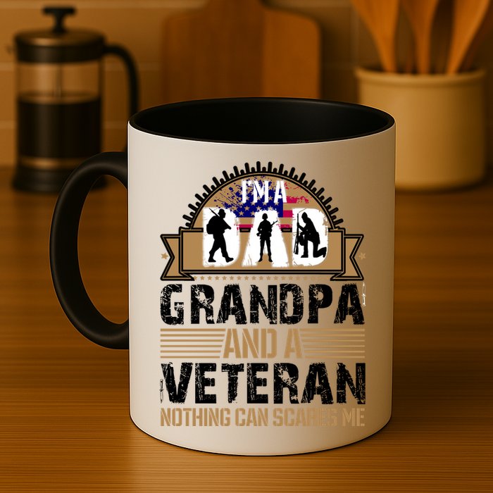 I Am A Dad Grandpa And A Veteran Nothing Can Scares Me Mug