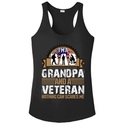 I Am A Dad Grandpa And A Veteran Nothing Can Scares Me Ladies PosiCharge Competitor Racerback Tank
