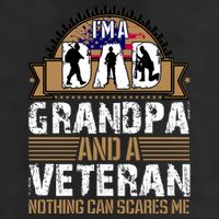 I Am A Dad Grandpa And A Veteran Nothing Can Scares Me Large Microfiber Waffle Golf Towel
