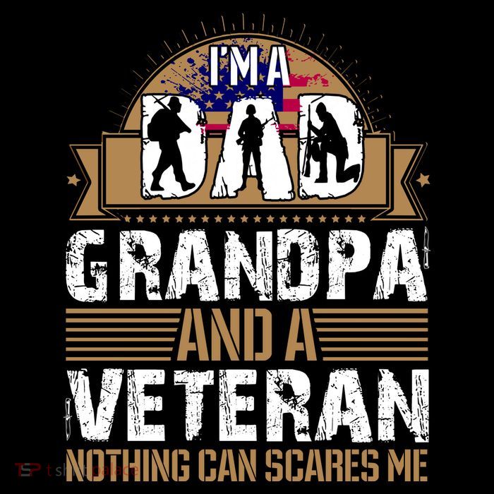 I Am A Dad Grandpa And A Veteran Nothing Can Scares Me Youth Performance Sprint T-Shirt
