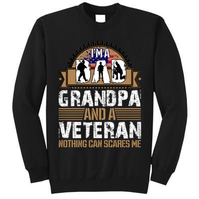 I Am A Dad Grandpa And A Veteran Nothing Can Scares Me Tall Sweatshirt
