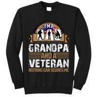 I Am A Dad Grandpa And A Veteran Nothing Can Scares Me Tall Sweatshirt