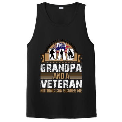 I Am A Dad Grandpa And A Veteran Nothing Can Scares Me PosiCharge Competitor Tank