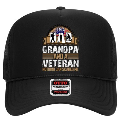 I Am A Dad Grandpa And A Veteran Nothing Can Scares Me Trucker Hat