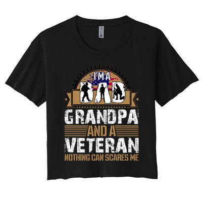 I Am A Dad Grandpa And A Veteran Nothing Can Scares Me Crop Top