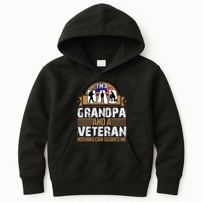 I Am A Dad Grandpa And A Veteran Nothing Can Scares Me Kids Hoodie