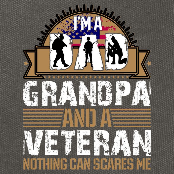 I Am A Dad Grandpa And A Veteran Nothing Can Scares Me Cotton Canvas Backpack