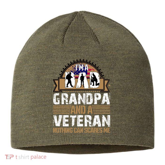 I Am A Dad Grandpa And A Veteran Nothing Can Scares Me Sustainable Beanie