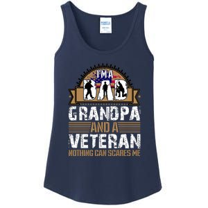 I Am A Dad Grandpa And A Veteran Nothing Can Scares Me Ladies Essential Tank