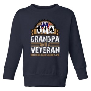 I Am A Dad Grandpa And A Veteran Nothing Can Scares Me Toddler Sweatshirt