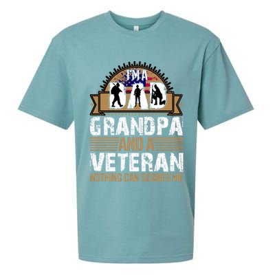 I Am A Dad Grandpa And A Veteran Nothing Can Scares Me Sueded Cloud Jersey T-Shirt