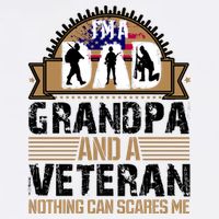 I Am A Dad Grandpa And A Veteran Nothing Can Scares Me Garment-Dyed Sweatshirt