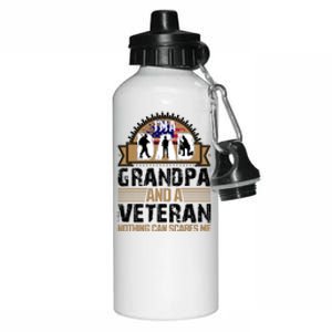 I Am A Dad Grandpa And A Veteran Nothing Can Scares Me Aluminum Water Bottle