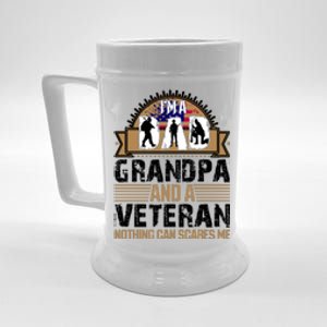 I Am A Dad Grandpa And A Veteran Nothing Can Scares Me Beer Stein