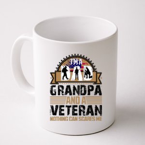 I Am A Dad Grandpa And A Veteran Nothing Can Scares Me Coffee Mug