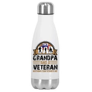 I Am A Dad Grandpa And A Veteran Nothing Can Scares Me Stainless Steel Insulated Water Bottle