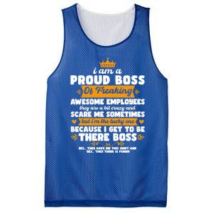 I Am A Proud Boss Of Freaking Awesome Employees Funny Tee Great Gift Mesh Reversible Basketball Jersey Tank