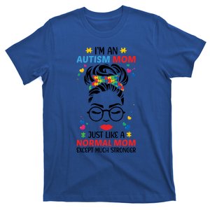 I'm An Autism Mom Mama Messy Bun Autism Awareness Mother Gift T-Shirt