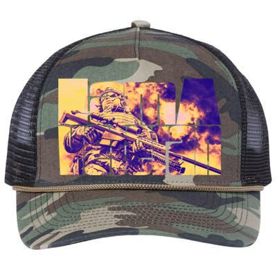 I Am A Veteran American Military Soldier Great Gift Retro Rope Trucker Hat Cap