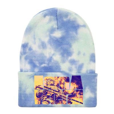 I Am A Veteran American Military Soldier Great Gift Tie Dye 12in Knit Beanie