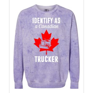 Identify As A Canadian Trucker Colorblast Crewneck Sweatshirt