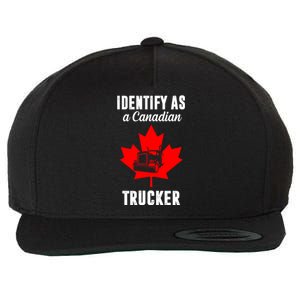 Identify As A Canadian Trucker Wool Snapback Cap