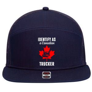 Identify As A Canadian Trucker 7 Panel Mesh Trucker Snapback Hat