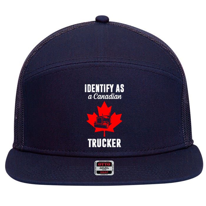 Identify As A Canadian Trucker 7 Panel Mesh Trucker Snapback Hat