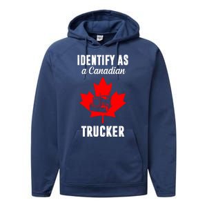 Identify As A Canadian Trucker Performance Fleece Hoodie